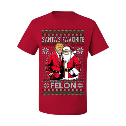 Santa's Favorite Felo,n Funny Donald Trump JD Vance 2024 MAGA Make America Great Again Xmas Santa Claus Funny Sweaters Gift Merch for Republicans, Ugly Christmas Sweater Ugly Christmas Men's T-Shirt