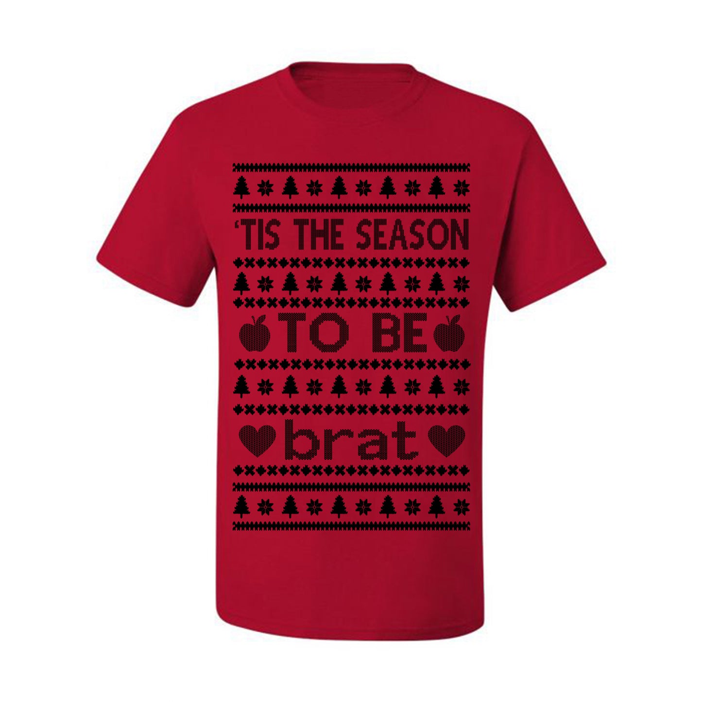 Tis the Season to Be Brat Dark Text, Xmas Viral Meme Music Rave Concert Merch, Unisex Ugly Christmas Sweaters for Women Men Ugly Christmas Men's T-Shirt