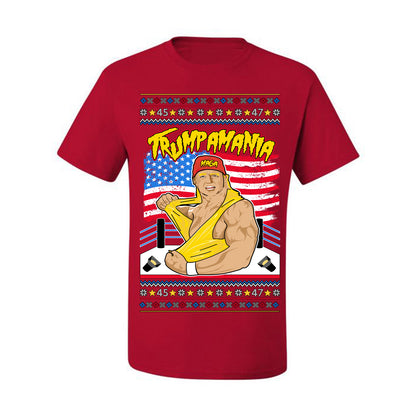 Trumpamania Funny Hogan 80s USA Wrestling Sports Parody, Donald Trump Vance 2024 Wrestler MAGA Make America Great Again, Ugly Christmas Sweater Ugly Christmas Men's T-Shirt