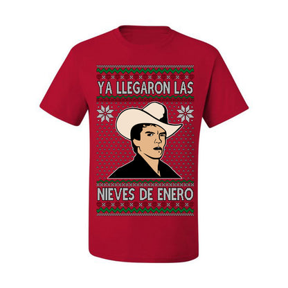Ya Llegaron Las Nieves De Enero Chalino, January Snow Has Arrived, Rosalino Mexican Pop Star Mexico Tijuanna Corrido, Ugly Christmas Sweater Ugly Christmas Men's T-Shirt