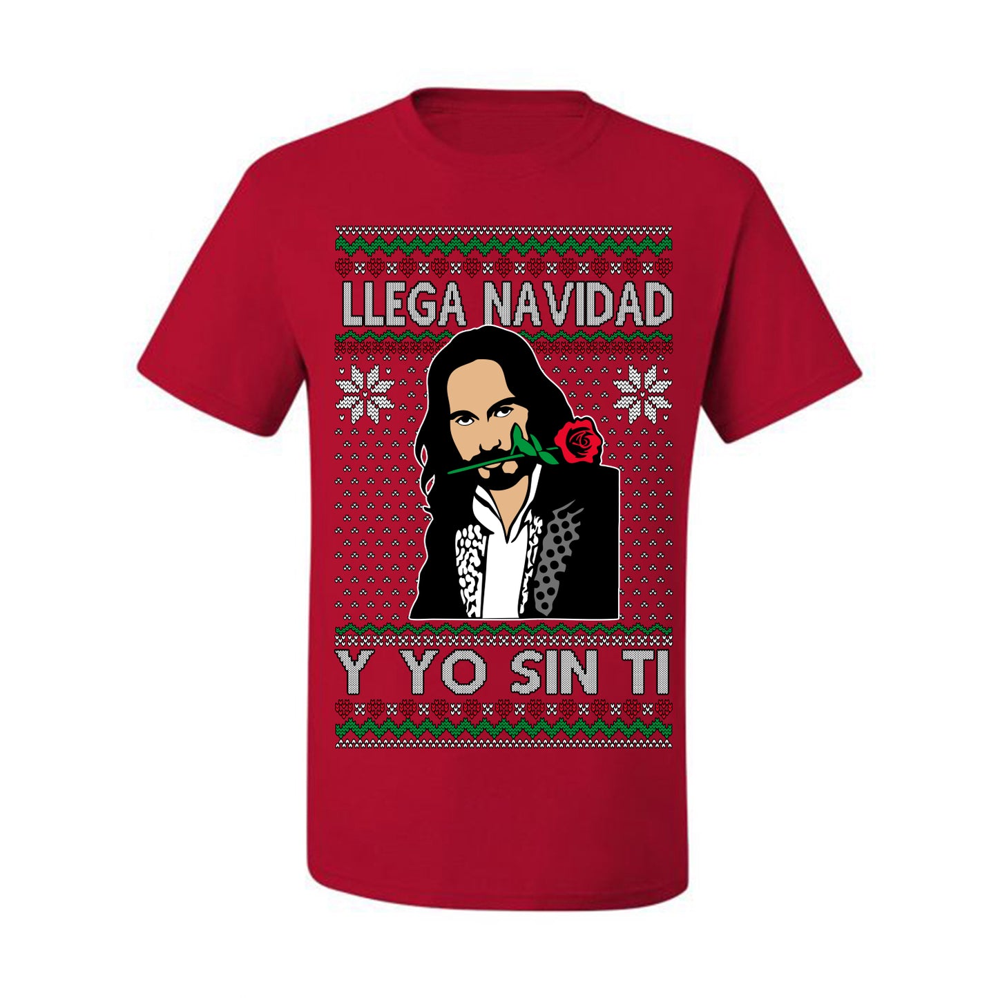 Llega Navidad Y Yo Sin Ti Christmas Is Coming, Marco Mexican Pop Star Mexico Music Michoacán Ugly Christmas Sweater Ugly Christmas Men's T-Shirt