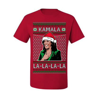 Kamala La La, Funny Kamala Harris Santa Hat Classic Xmas Song Carol Lyrics Winter Holiday, Ugly Christmas Sweater Ugly Christmas Men's T-Shirt