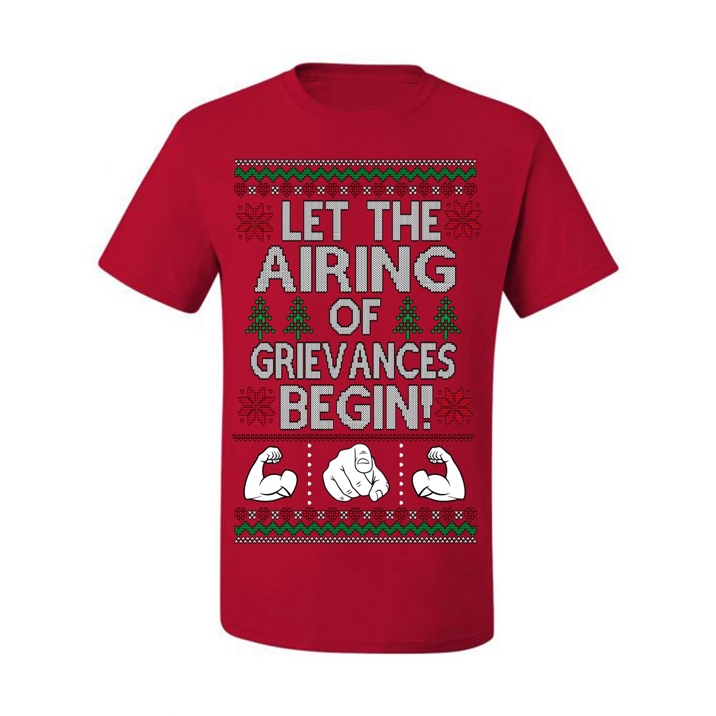 Let the Airing of Grievances Begin Funny TV Sitcom Festivus for the Rest of Us, Feats of Strength Iconic TV Quote Ugly Christmas Men's T-Shirt