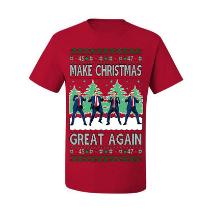 Make Christmas Great Again Shimmy Dance USA President Ugly Christmas Sweater Ugly Christmas Men's T-Shirt
