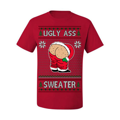 Ugly Ass Sweater Funny Santa Claus Butt Xmas Ugly Christmas Sweater Ugly Christmas Men's T-Shirt