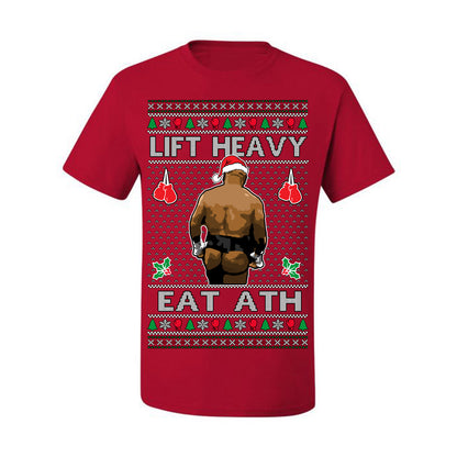 Lift Heavy Eat Ath Merry Chrithmith, Mike Tyson Butt Viral Weightlifting Lifting Boxing Fight Meme Men Women Funny Ugly Christmas Sweater Ugly Christmas Men's T-Shirt