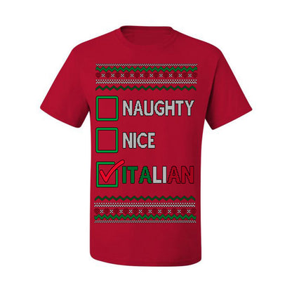 Naughty Nice Italian Funny Italians Italy Colors Ugly Christmas Sweater Ugly Christmas