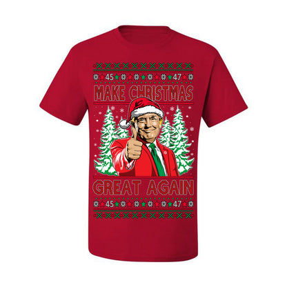 Make Christmas Great Again, Santa Claus Donald Trump, JD Vance 2024 Election Funny Political Conservative Republican Men Women Ugly Christmas Sweater Ugly Christmas Men's T-Shirt