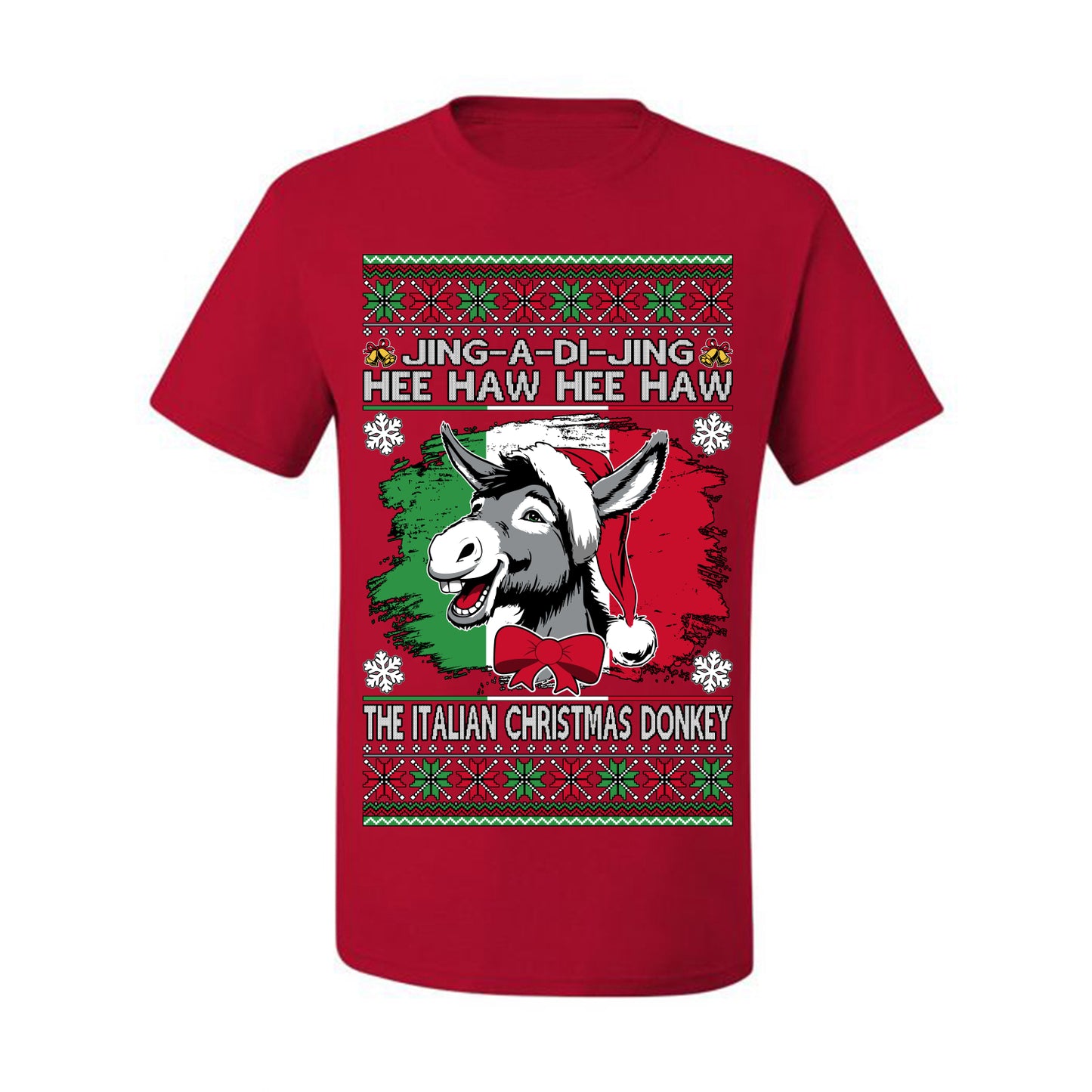 Jing a Di Jing Dominick the Italian Christmas Donkey, Classic New York Brooklyn Xmas Song Lyrics, Ugly Christmas Sweater Ugly Christmas Men's T-Shirt