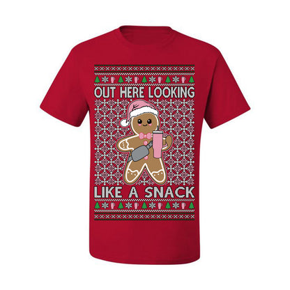 Out Here Looking Like a Snack Cute Xmas Cookie Ugly Christmas Sweater Ugly Christmas Men's T-Shirt