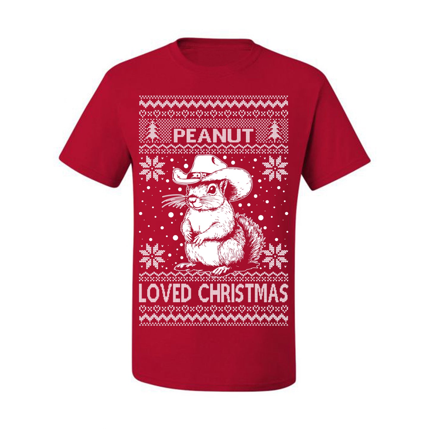 Peanut Loved Christmas, Funny Viral NYC New York Squirrel Meme Trending Save Our Pets Memes, Ugly Christmas Sweater Ugly Christmas Men's T-Shirt