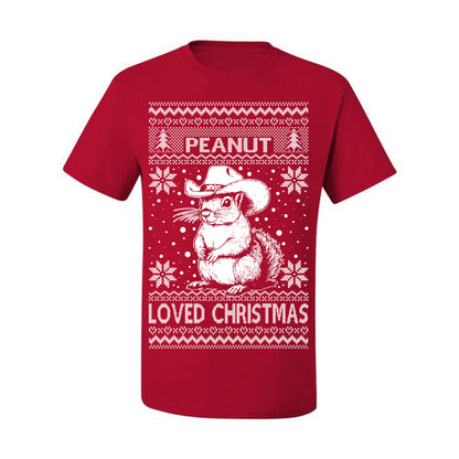 Peanut Loved Christmas, Funny Viral NYC New York Squirrel Meme Trending Save Our Pets Memes, Ugly Christmas Sweater Ugly Christmas Men's T-Shirt