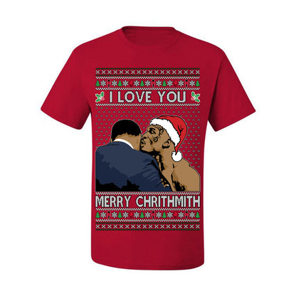 I Love You Merry Chrithmith Funny Mike Tyson Boxing Fight Meme Classic Funny Xmas, Ugly Christmas Sweater Ugly Christmas Men's T-Shirt