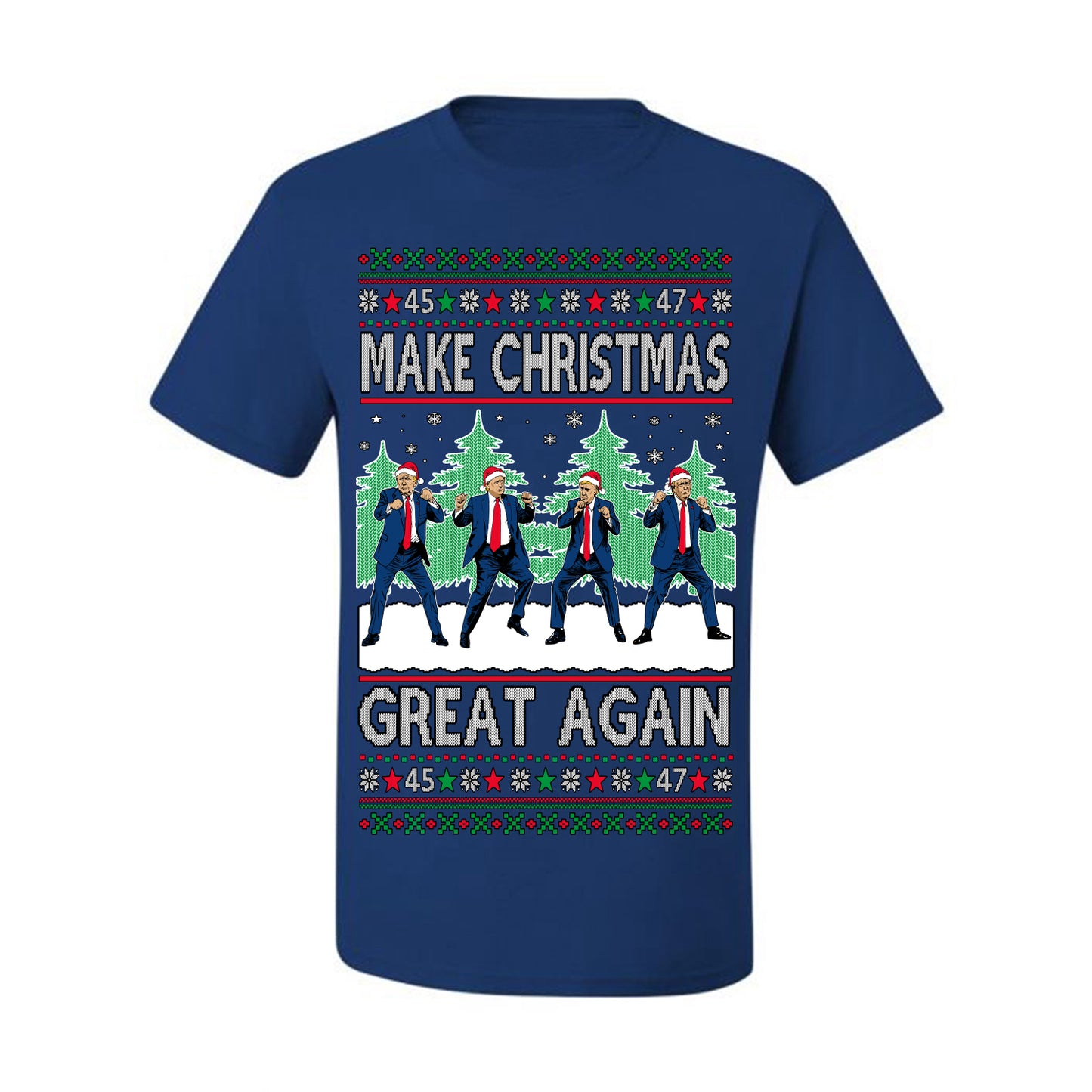 Make Christmas Great Again Shimmy Dance USA President Ugly Christmas Sweater Ugly Christmas Men's T-Shirt