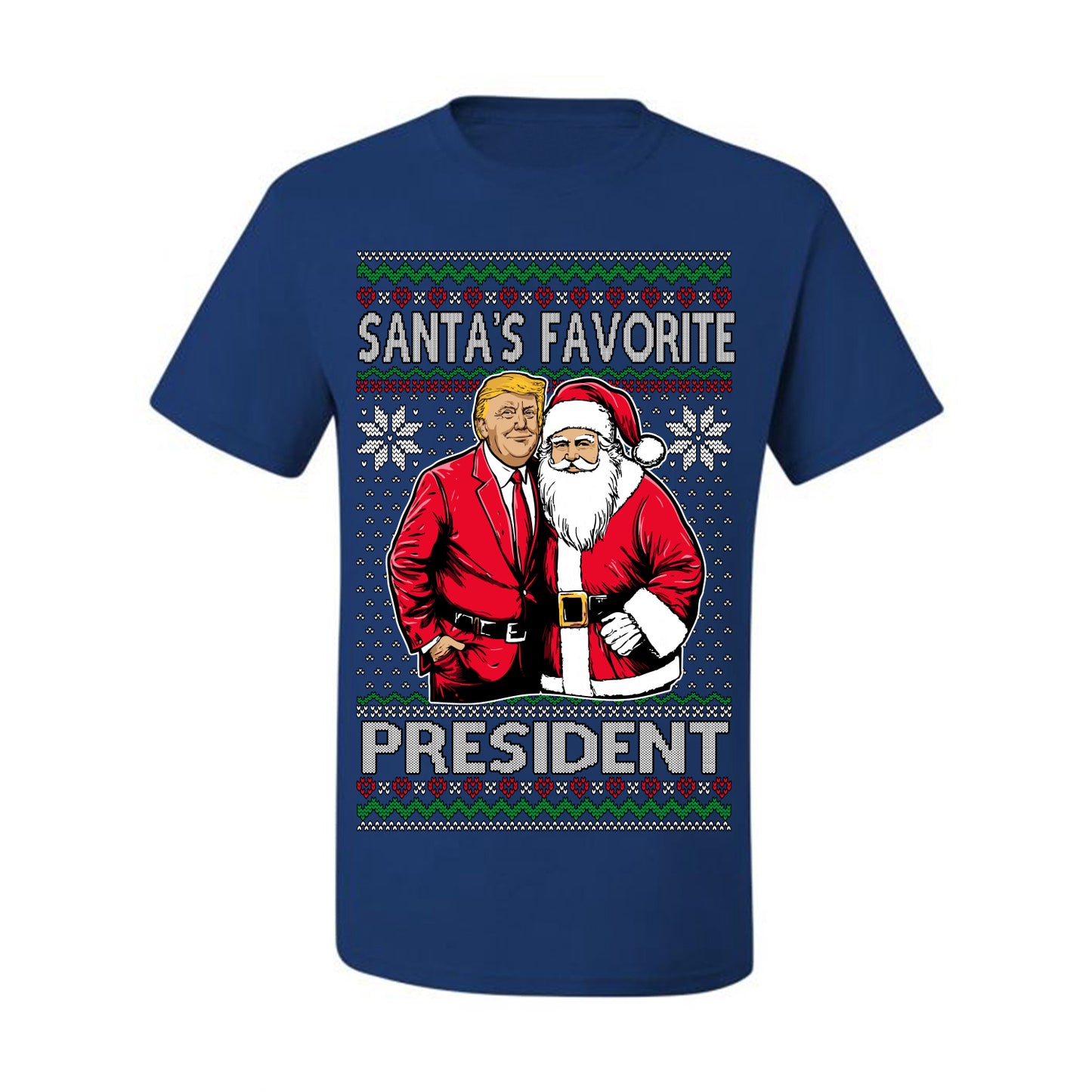Santa's Favorite President Red Suit Trump, 47th USA President of the United States, Gift for Republicans Conservatives Ugly Christmas Sweater Ugly Christmas Men's T-Shirt