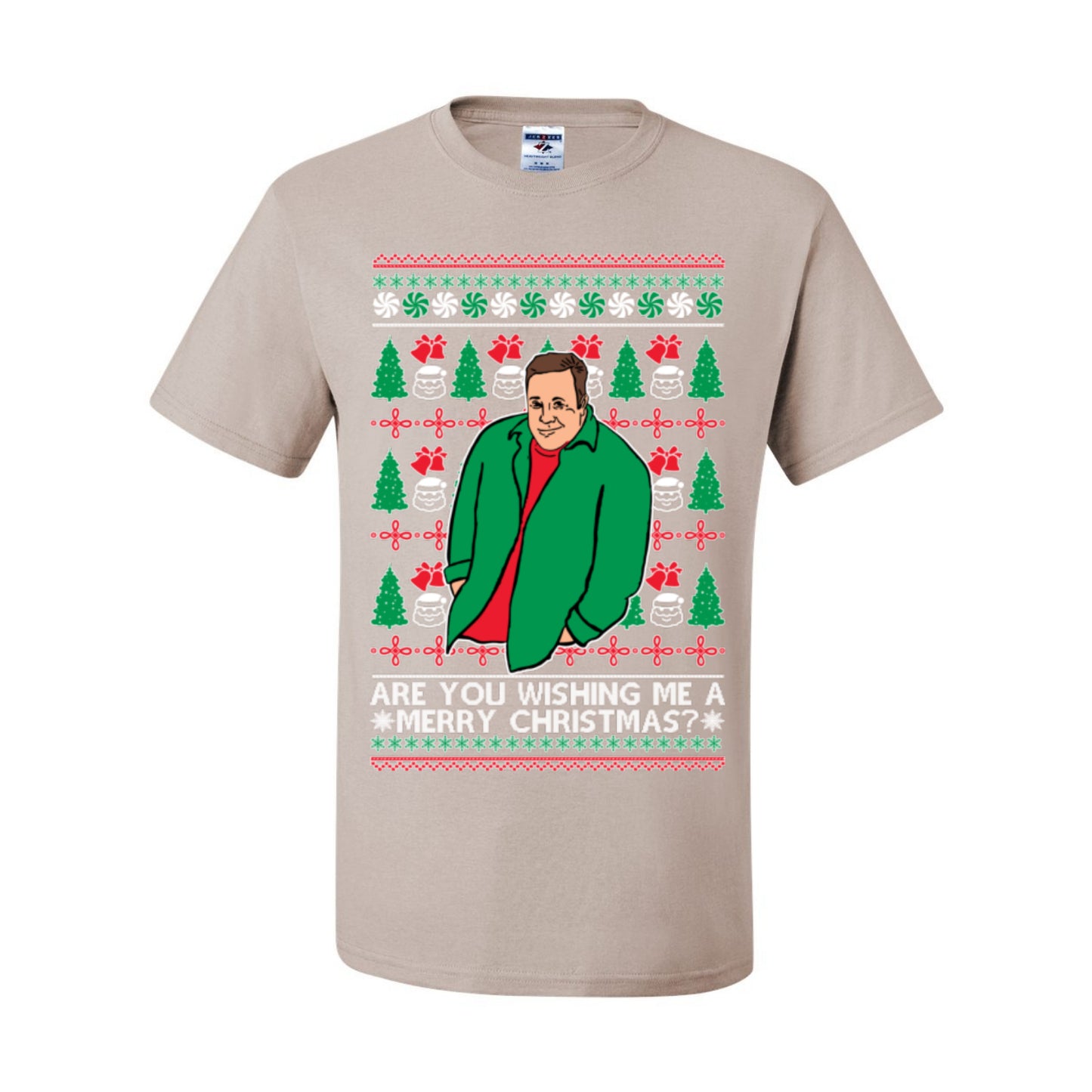 Are You Wishing Me a Merry Christmas? Funny Kevin Viral Shrug Shrugging Actor Meme Ugly Christmas Men's T-Shirt