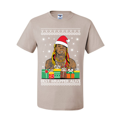 Best Wrapper Alive, Funny Hip Hop Music Tour Merch, Viral New Orleans NOLA Rapper Tune, Ugly Christmas Sweater Ugly Christmas Men's T-Shirt