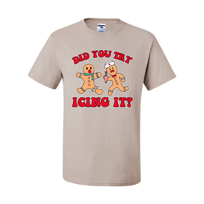 Did You Try Icing It? Funny Cute Gingerbread Doctor, Desert Cookies Ginger Bread Ugly Christmas Men's T-Shirt