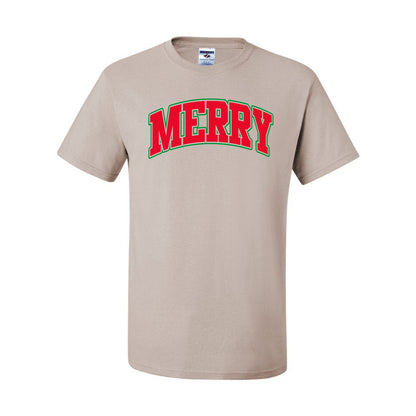 Merry | Cute Winter Holiday College Style Ugly Christmas Men's T-Shirt
