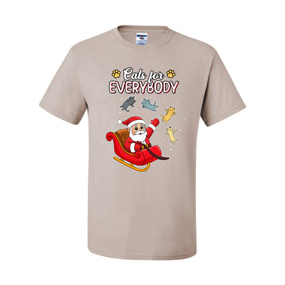 Cats for Everybody, Cute Santa Claus Santa's Sleigh Floating Space Cat  Ugly Christmas Men's T-Shirt