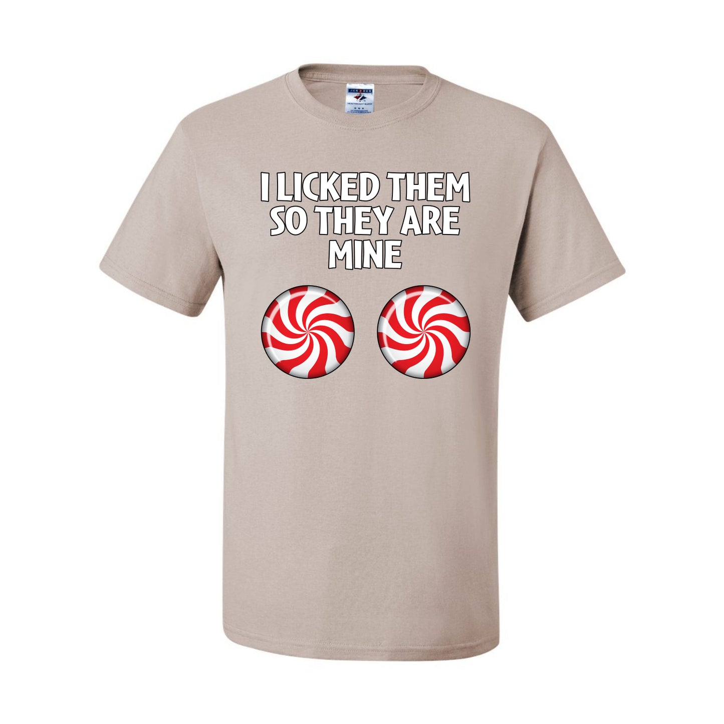 I Licked Them So They Are Mine, Funny Winter Candy Cane Joke  Ugly Christmas Men's T-Shirt