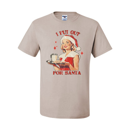 I Put Out For Santa | Funny Women Milk and Cookies Ugly Christmas Men's T-Shirt