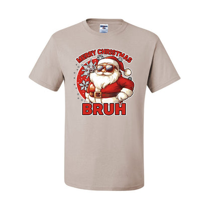 Merry Christmas Bruh | Funny Cool Santa Claus Sunglasses Trendy Hip Viral Meme Ugly Christmas Men's T-Shirt