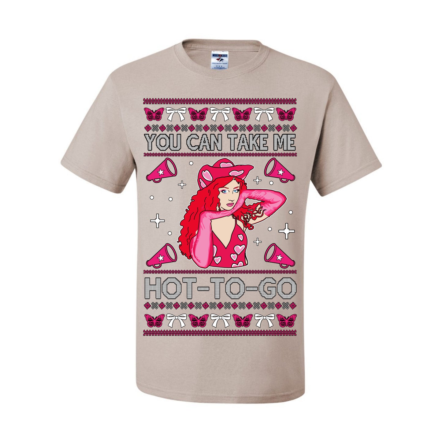 You Can Take Me Hot to Go, Viral Midwest Princess Song Dance Pop Star Concert Tour Merch, Ugly Christmas Sweater Ugly Christmas Men's T-Shirt
