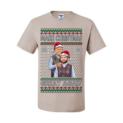 Make Christmas Great Again, MAGA Donald Trump JD Vance 2024, 2000s Comedy Movie Parody, Ugly Christmas Sweater Ugly Christmas Men's T-Shirt