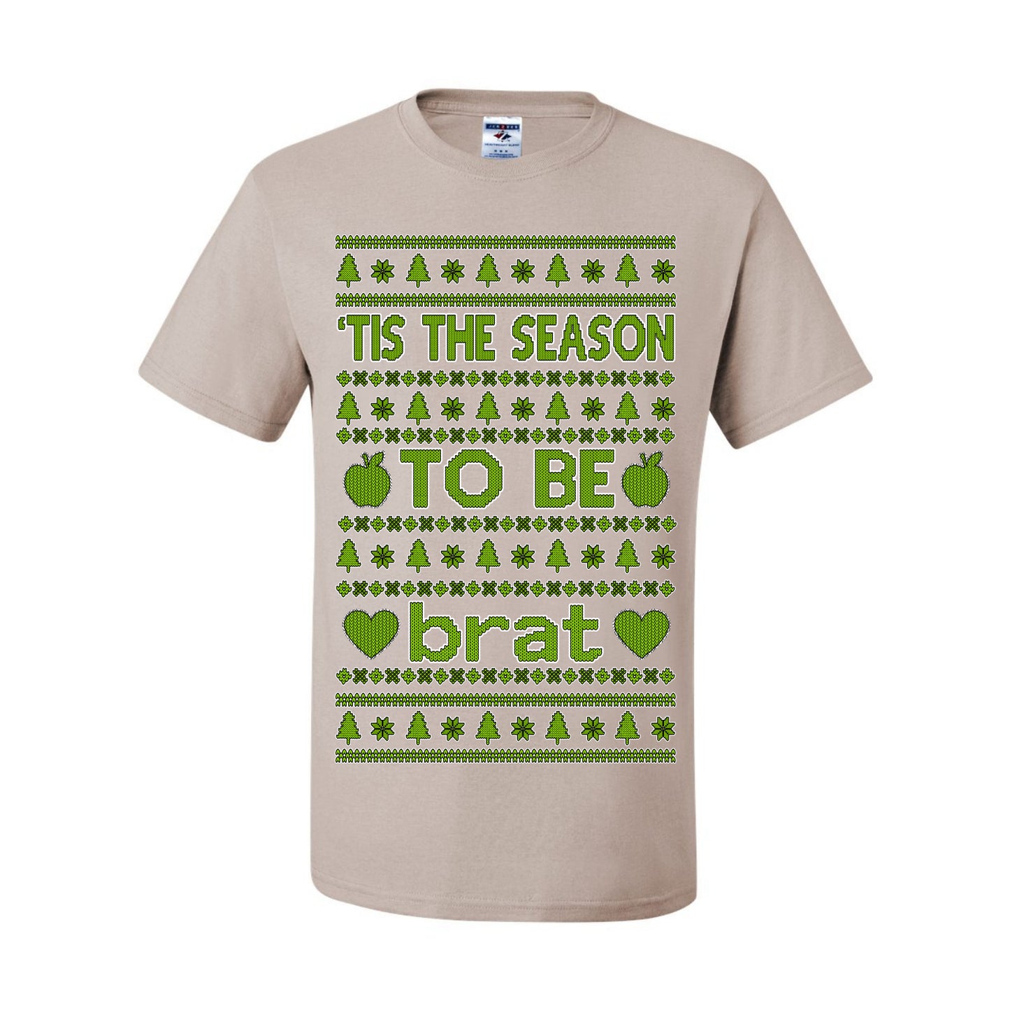 Tis the Season to Be Brat Green Text, Xmas Viral Meme Music Rave Concert Merch, Unisex Ugly Christmas Sweaters for Women Men Ugly Christmas Men's T-Shirt