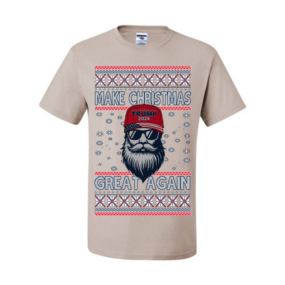 Make Christmas Great Again Trump Santa Claus 2024 MAGA,  Donald Trump JD Vance GOP Republican, Ugly Christmas Sweater Crewneck Sweatshirt Ugly Christmas Men's T-Shirt