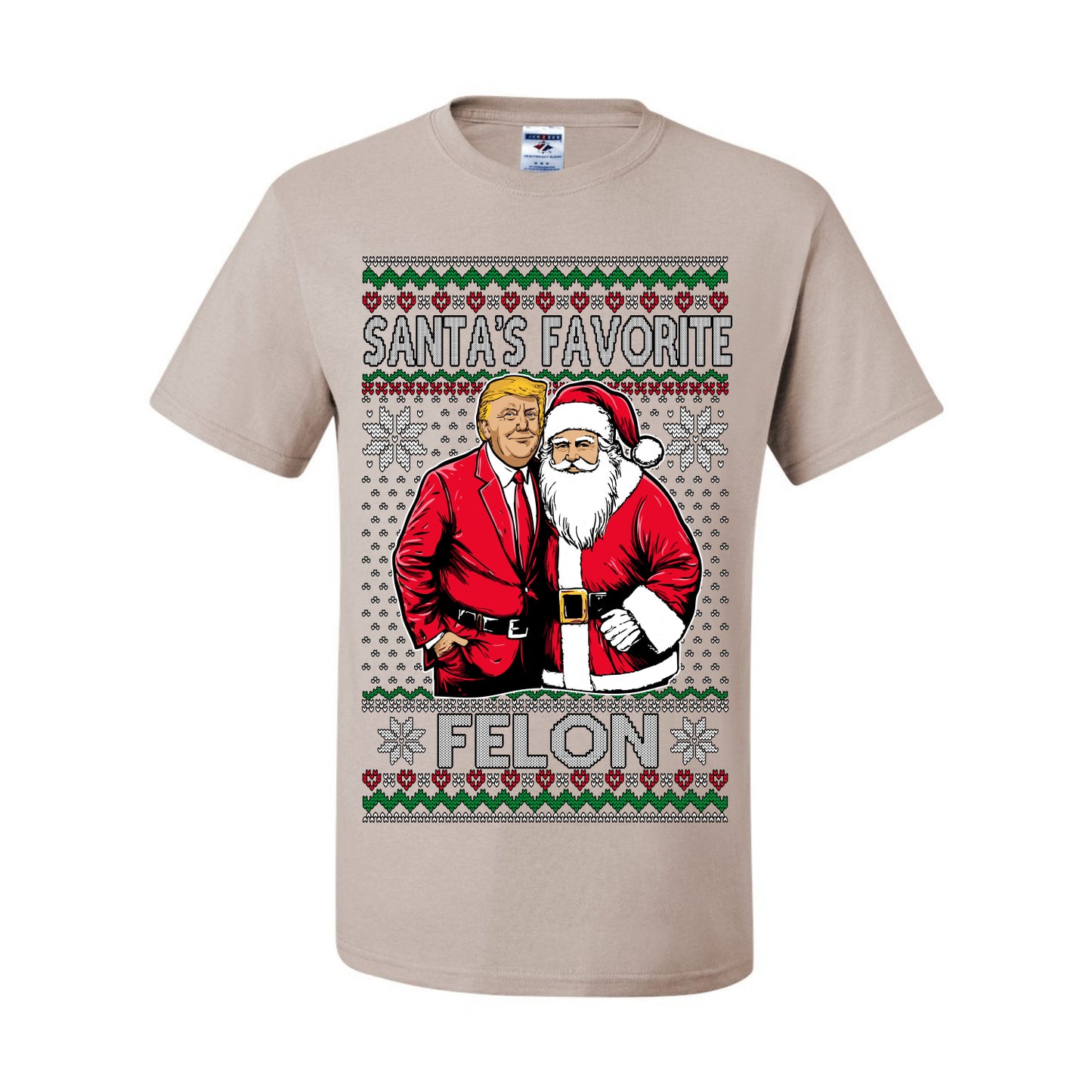 Santa's Favorite Felo,n Funny Donald Trump JD Vance 2024 MAGA Make America Great Again Xmas Santa Claus Funny Sweaters Gift Merch for Republicans, Ugly Christmas Sweater Ugly Christmas Men's T-Shirt