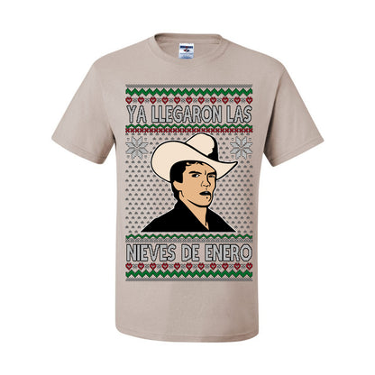 Ya Llegaron Las Nieves De Enero Chalino, January Snow Has Arrived, Rosalino Mexican Pop Star Mexico Tijuanna Corrido, Ugly Christmas Sweater Ugly Christmas Men's T-Shirt