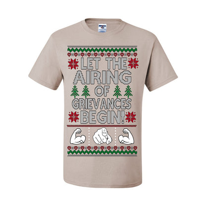Let the Airing of Grievances Begin Funny TV Sitcom Festivus for the Rest of Us, Feats of Strength Iconic TV Quote Ugly Christmas Men's T-Shirt