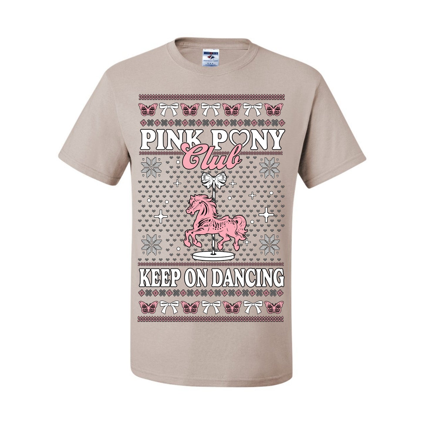 Pink Pony Club Pop Star Keep on Dancing, Iconic Music Concert Fan Merch Ugly Christmas Sweater Ugly Christmas Men's T-Shirt