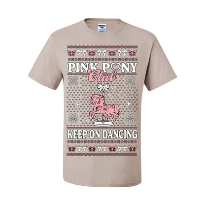 Pink Pony Club Pop Star Keep on Dancing, Iconic Music Concert Fan Merch Ugly Christmas Sweater Ugly Christmas Men's T-Shirt