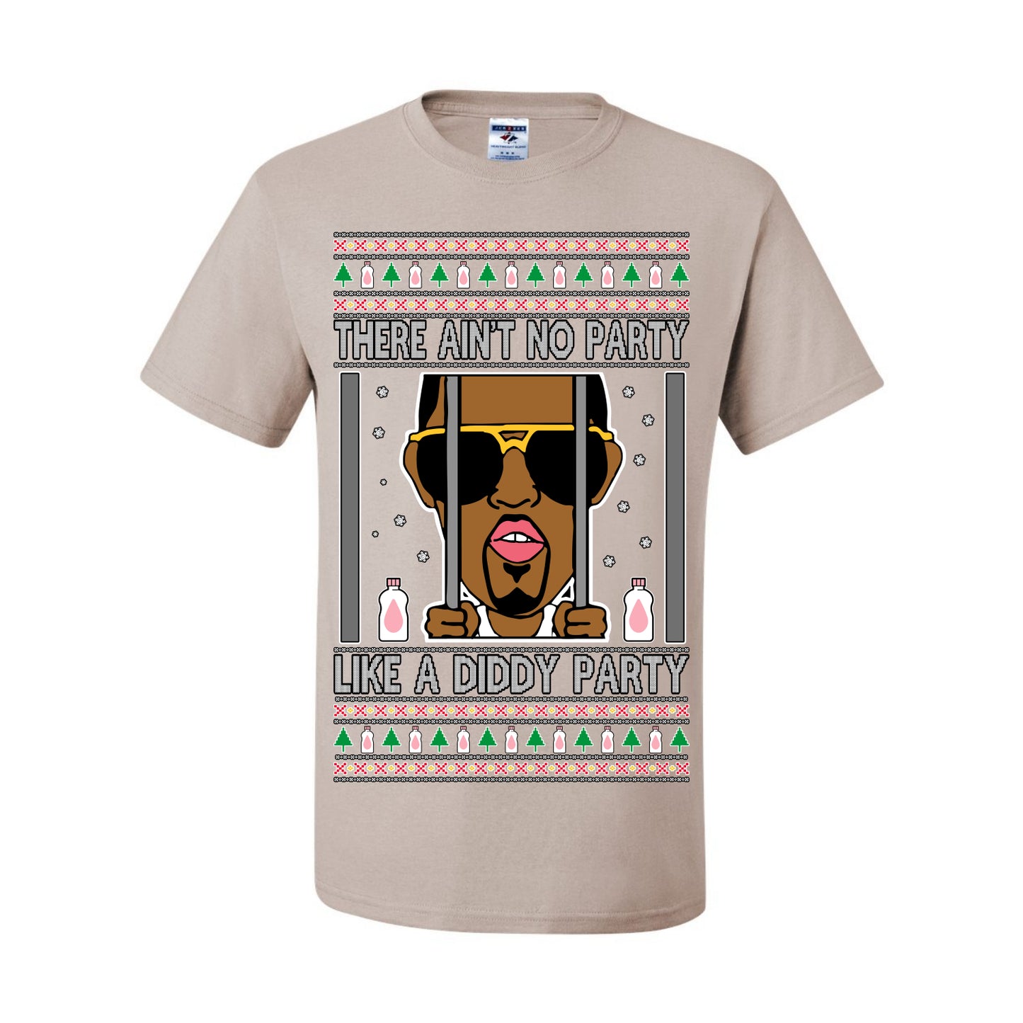 There Ain't No Party Like a Diddy Party, Viral Meme Trendy Baby Oil Crazy Parties Funny Classic Ugly Christmas Sweater Ugly Christmas Men's T-Shirt