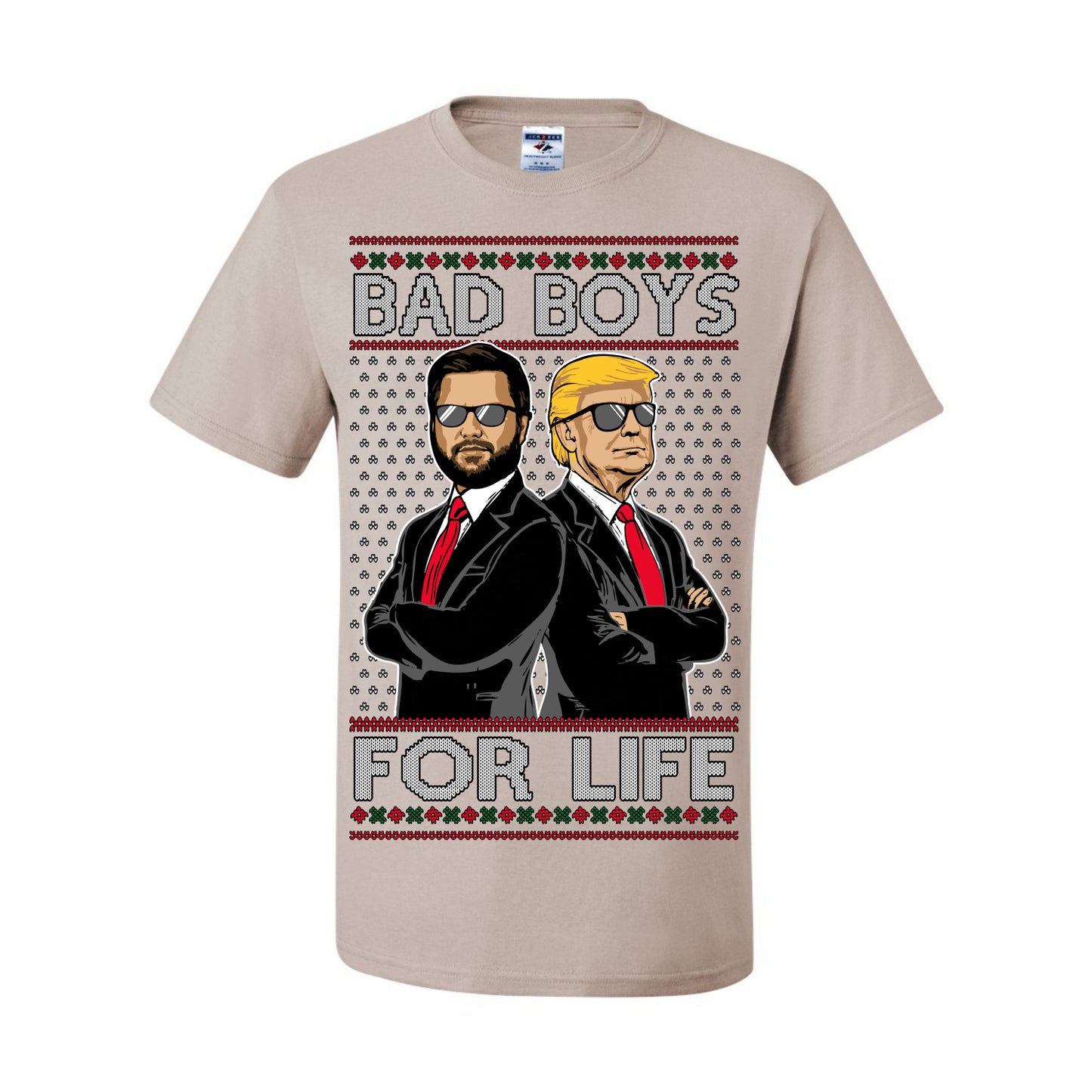 Bad Boys for Life Donald Trump JD Vance, MAGA Make America Great Again 2024, 90s Comedy Movie Parody Ugly Christmas Sweater Ugly Christmas Men's T-Shirt
