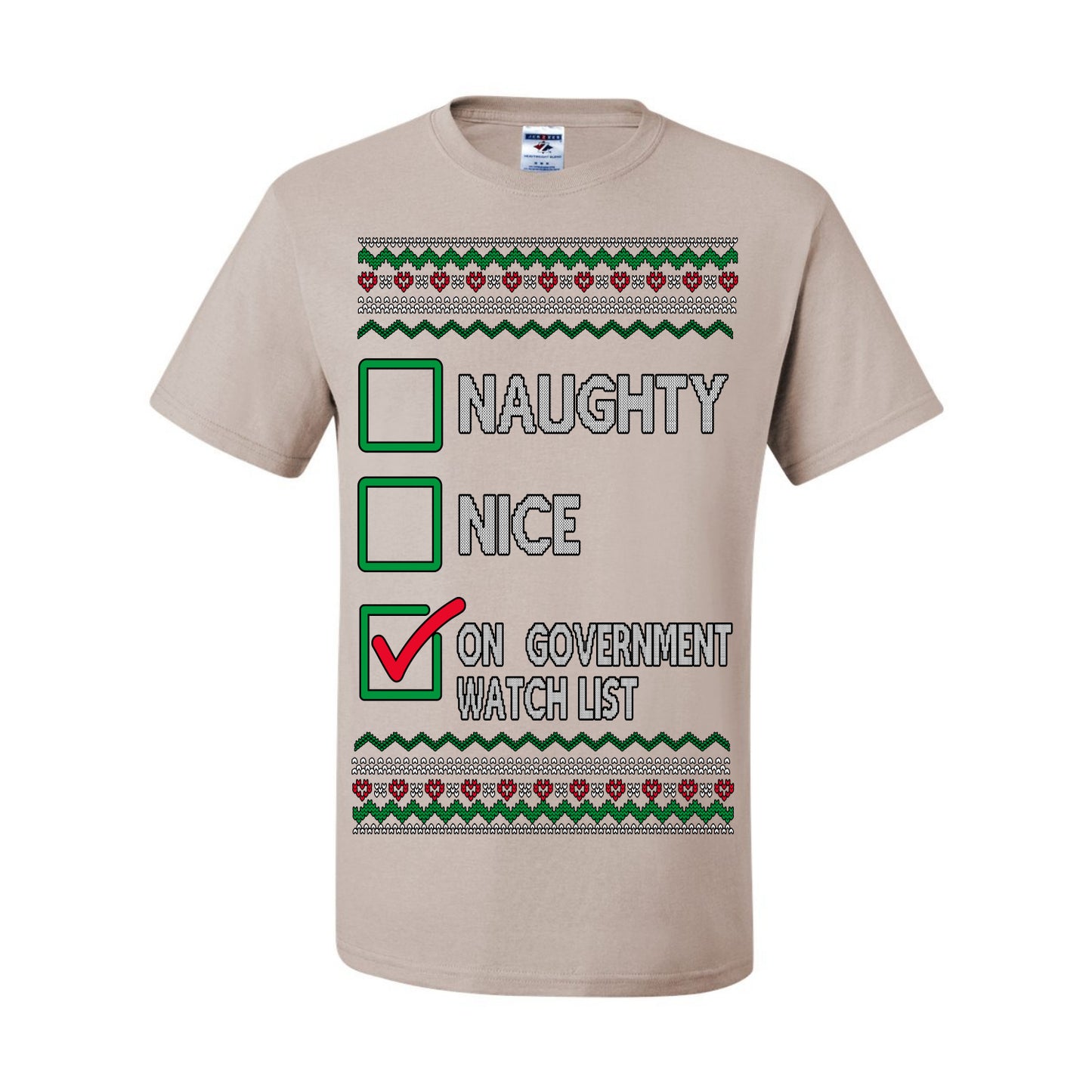 Naughty Nice On Government Watchlist Funny Sarcasm Ugly Christmas Sweater Ugly Christmas Unisex Shirts