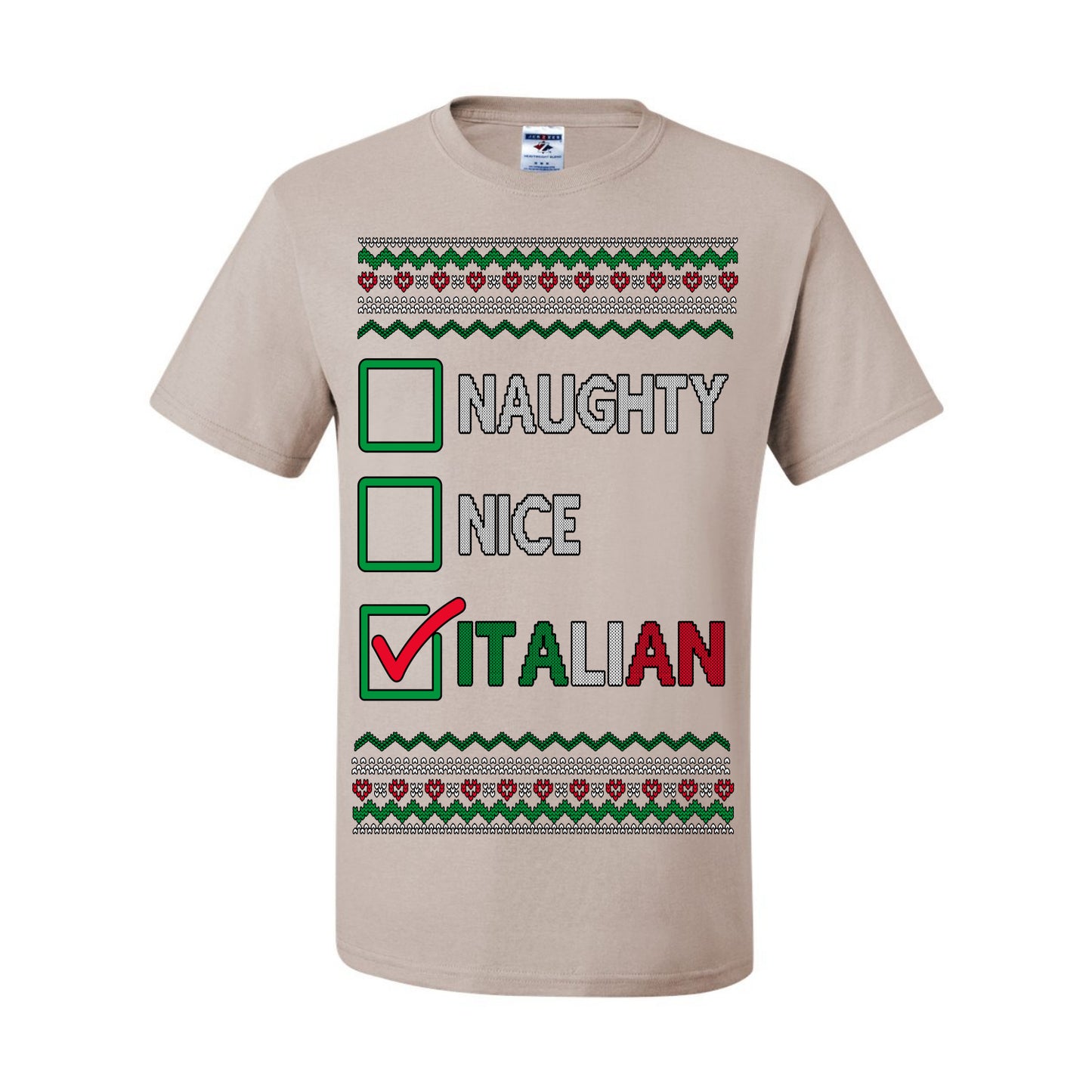 Naughty Nice Italian Funny Italians Italy Colors Ugly Christmas Sweater Ugly Christmas