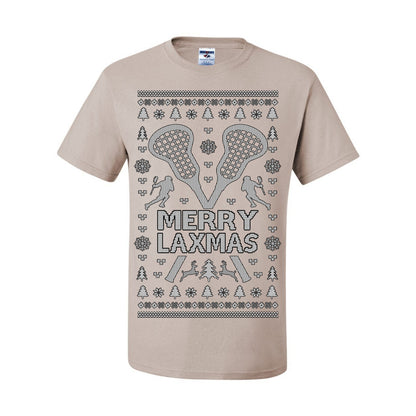 Merry Laxmas Funny Lacrosse Sports LAX, Teen Sport Player Boys Girls Adult Pun Ugly Christmas Sweater Ugly Christmas Men's T-Shirt