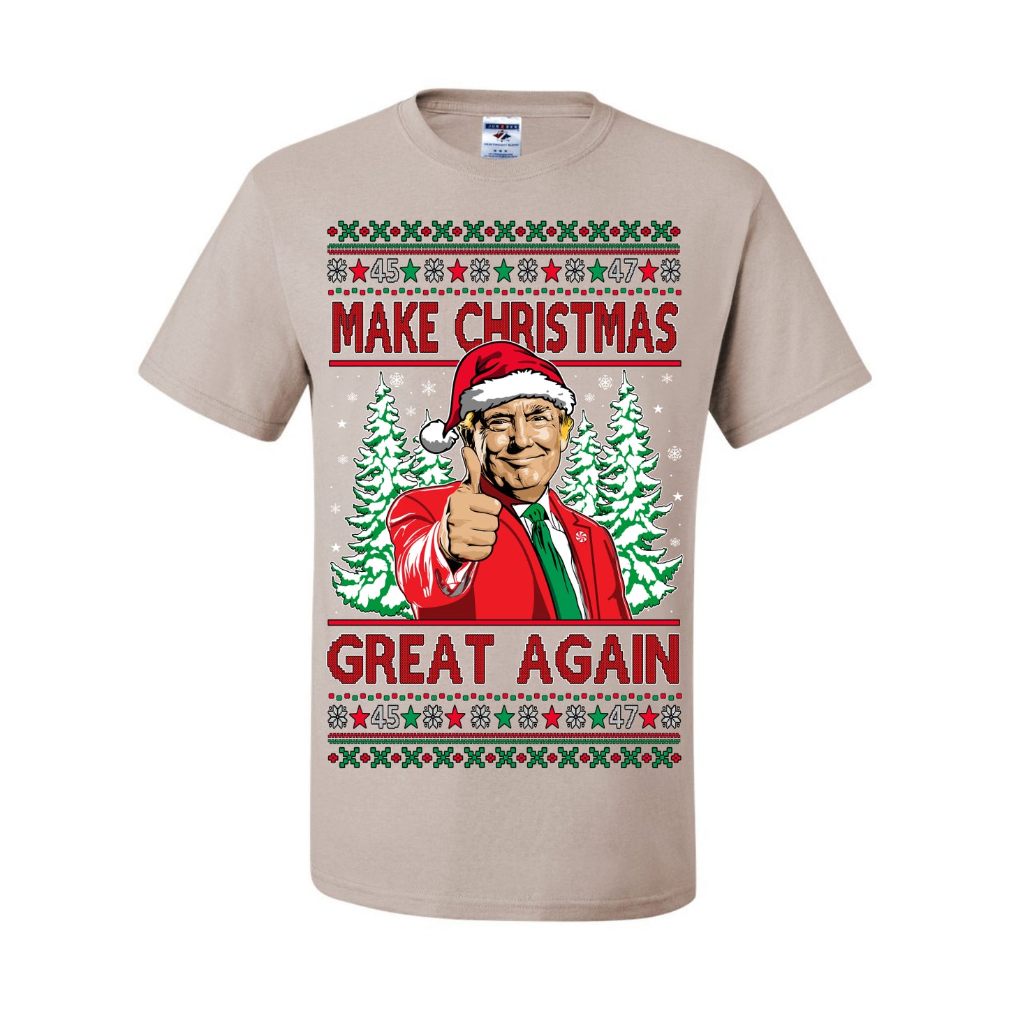 Make Christmas Great Again, Santa Claus Donald Trump, JD Vance 2024 Election Funny Political Conservative Republican Men Women Ugly Christmas Sweater Ugly Christmas Men's T-Shirt