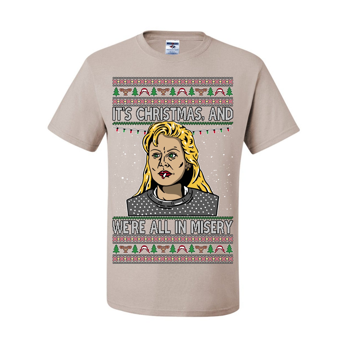 It's Christmas and We're All In Misery Funny Ellen Christmas Vacation Classic 80s Movie Xmas Ugly Christmas Sweater Ugly Christmas Men's T-Shirt
