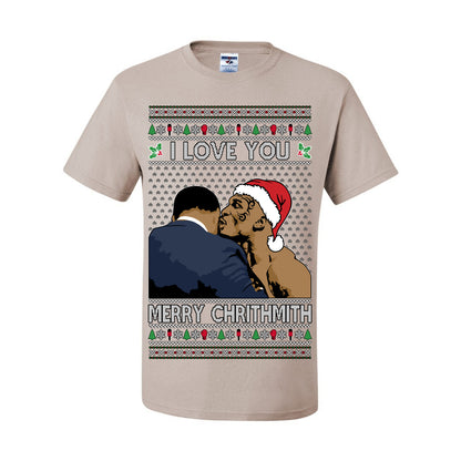 I Love You Merry Chrithmith Funny Mike Tyson Boxing Fight Meme Classic Funny Xmas, Ugly Christmas Sweater Ugly Christmas Men's T-Shirt