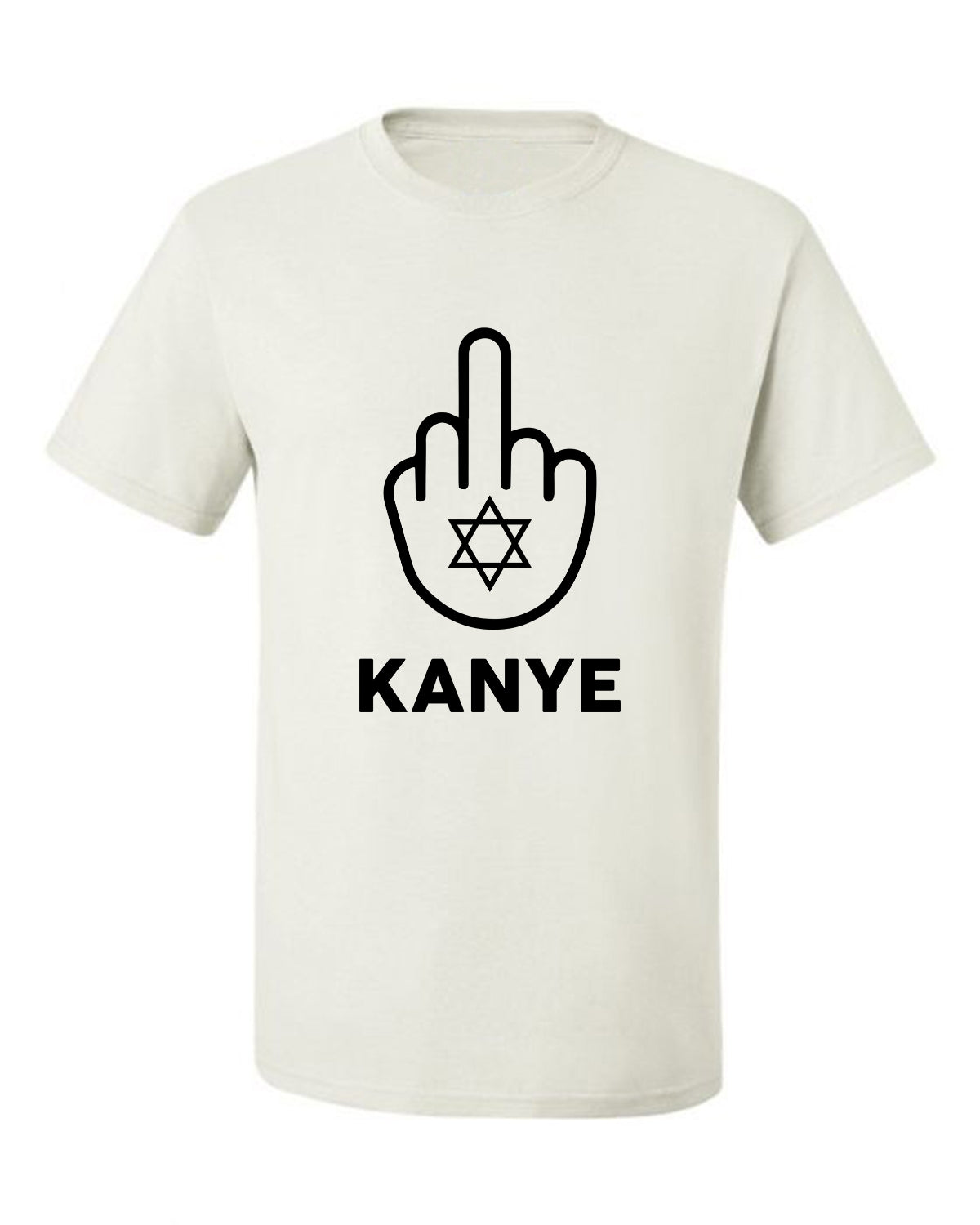 F Kanye Middle Finger Jewish Star Viral Trending Meme, Black, Hip Hop Music Pop Culture Men's T-Shirt