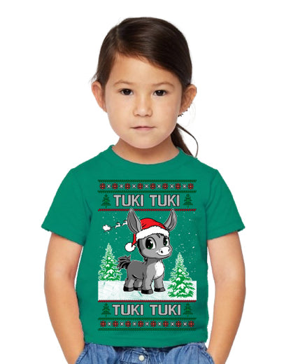 Tuki Tuki Tuki Funny Spanish Music Lyrics, Espanol Ropa por Ninos Ninas Feo Sueter Navideno, Ugly Christmas Sweater Ugly Christmas Toddler Crew Graphic T-Shirt