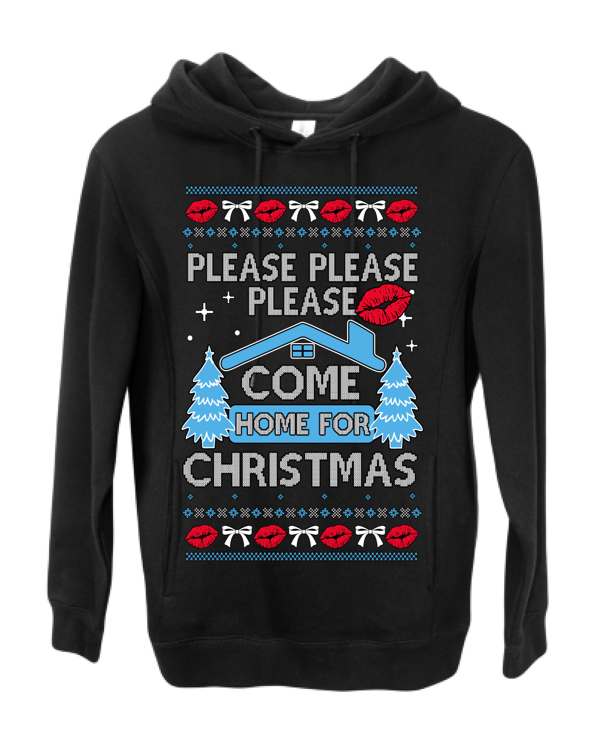 Please Please Please Come Home for Xmas, Sabrina Fan Viral Pop Song Concert Tour Merch, Ugly Christmas Sweater Ugly Christmas Premium Side-Pocket Hoodie Sweatshirt