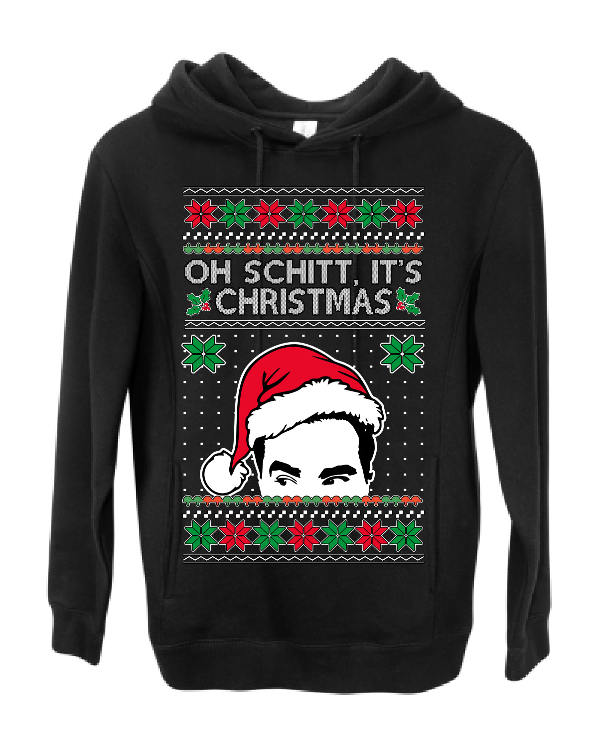 Oh Schitt It's Christmas Funny David TV Show Sitcom Ugly Christmas Sweater Ugly Christmas Premium Side-Pocket Hoodie Sweatshirt