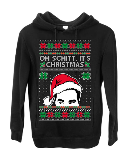 Oh Schitt It's Christmas Funny David TV Show Sitcom Ugly Christmas Sweater Ugly Christmas Premium Side-Pocket Hoodie Sweatshirt
