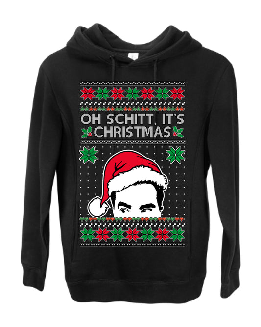 Oh Schitt It's Christmas Funny David TV Show Sitcom Ugly Christmas Sweater Ugly Christmas Premium Side-Pocket Hoodie Sweatshirt